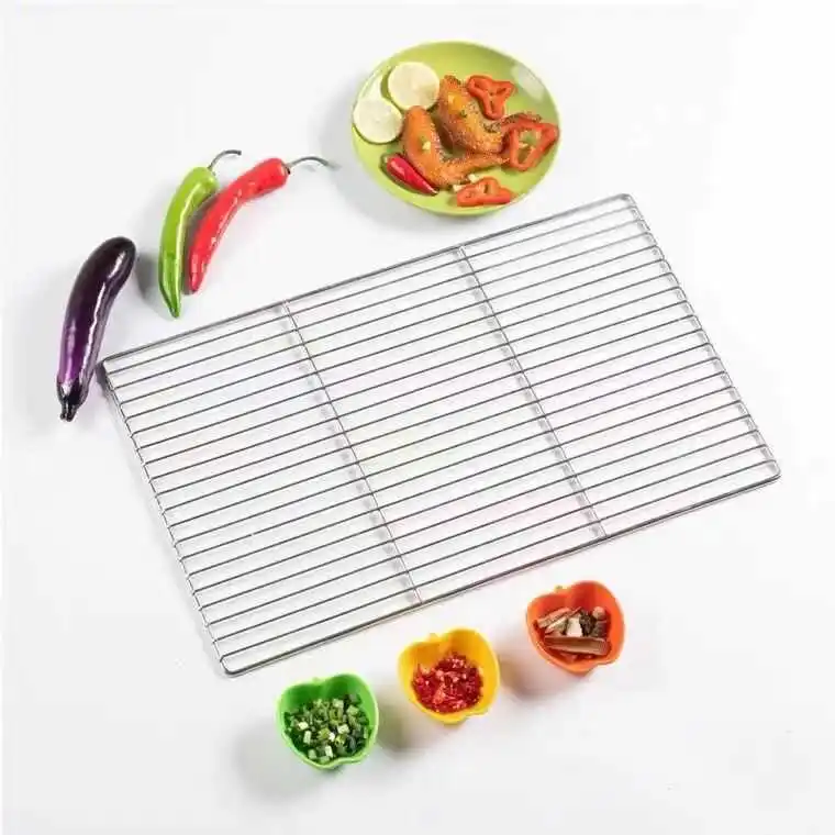 Stainl Steel Galvanized Rectangular BBQ ill Net round Steak id Cake Cooling Net Thi Outdoor Barbecue Wire Me