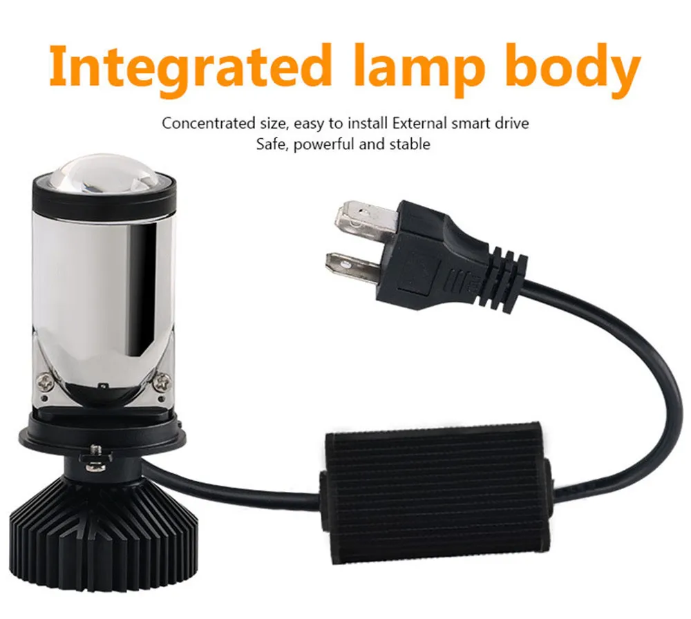 Y6 Turbo Fan H4 LED Headlights Car H4 Mini Projector Lens 6000K Super Bright 200