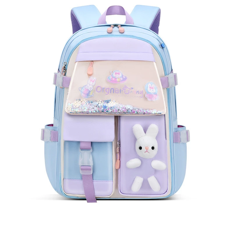 Primary School Students Schoolbag for Girls Cute Backpack Large Capacity Lightweight Waterproof Side Open Children's School Bags