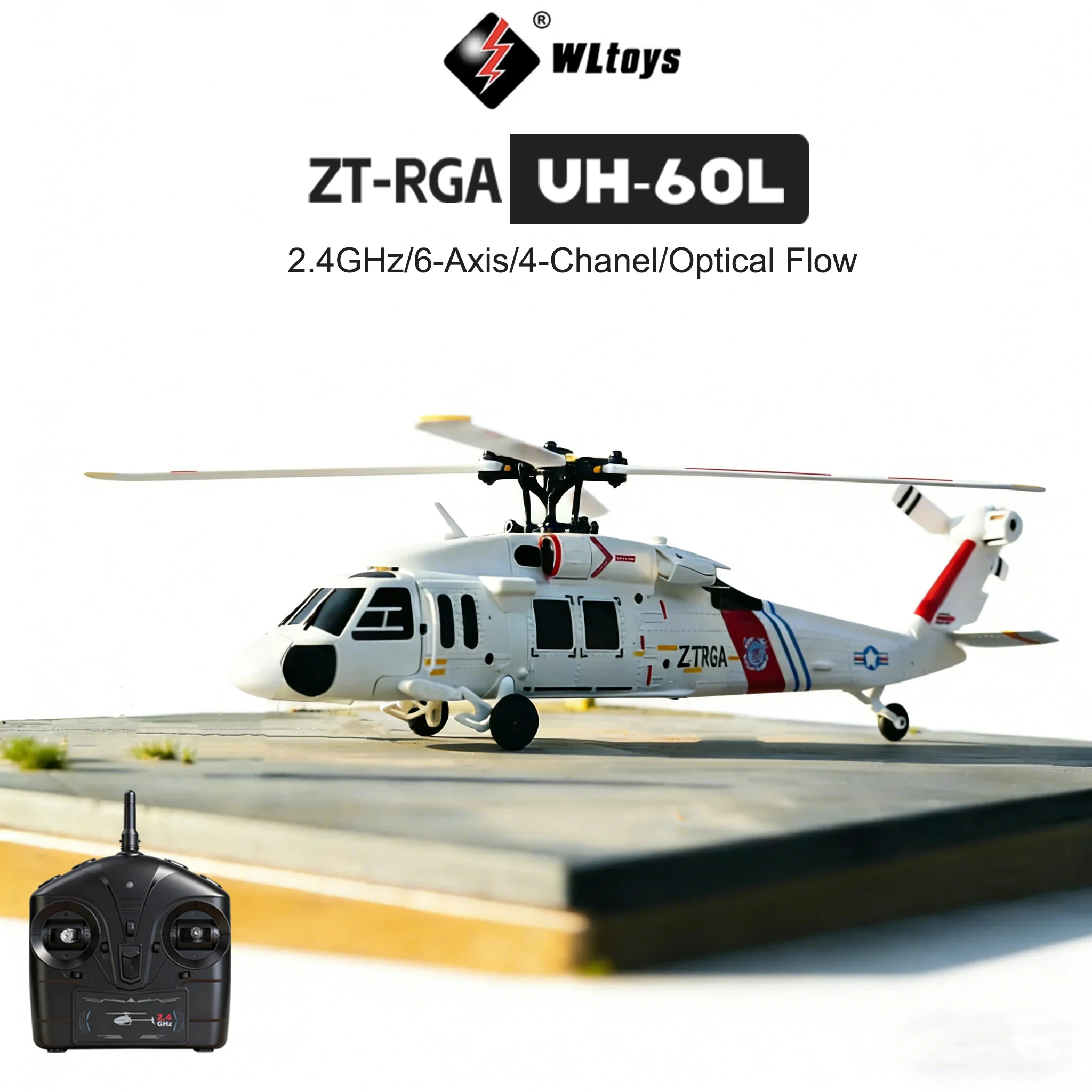 WLtoys XK K170 UH-60L Hélicoptère RC 4CH Vert Militaire 2.4G Gyro 6 Axes