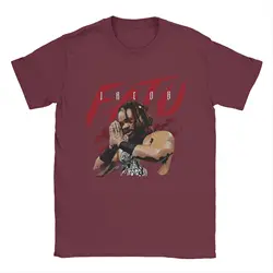 Unisex Jacob Fatu Grunge Style Cotton T - Shirt - Cool Short Sleeve Round Collar Tee - XXXL (Burgundy)