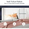 Full Size Velvet Bed Frame/Vertical Channel Tufted Wingback Headboard/Upholstered Platform Bed/Strong Wooden Slats 5