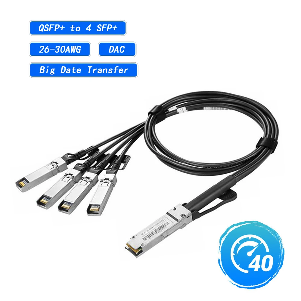 DAC 40G QSFP To 4*10G SFP+ Cable 1M Copper SFP + Direct Attach Passive DAC 3M Cables Compatible Cisco q da0001 qsfp 40g direct attach cable 1m