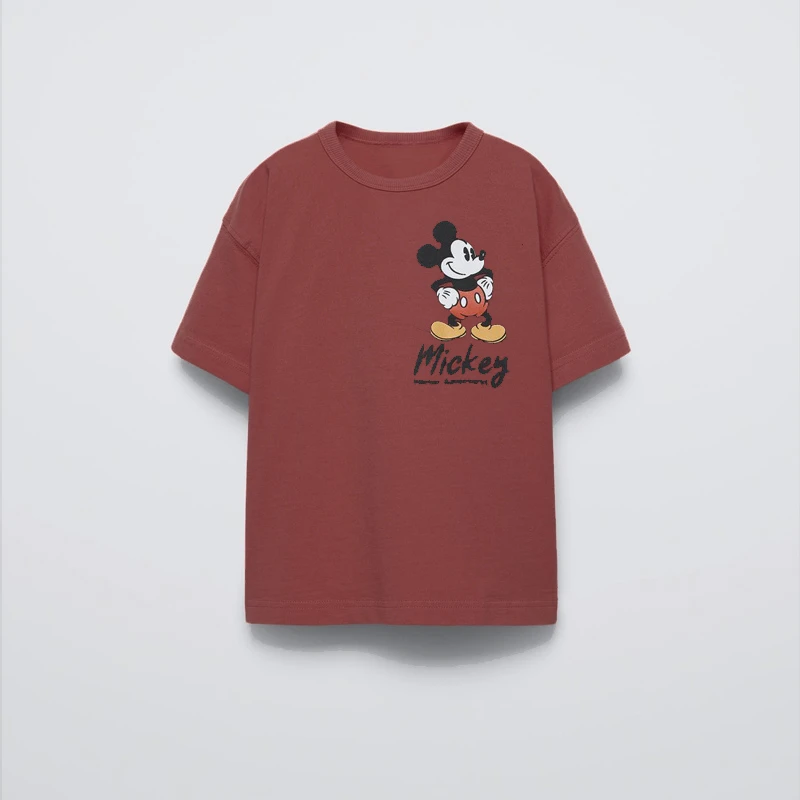 Mickey Mouse TShirt Cartoon Print Short Sleeve T For Boys And Girls Loose Casual Sports Tops Children Cotton Fashion White Tees 5