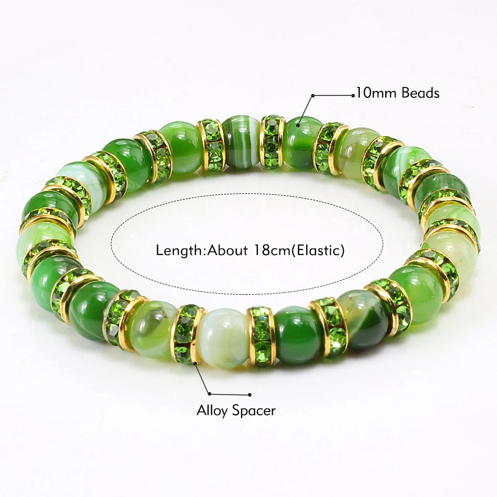 High Quality Natural Stone Round Beads Bracelets Bangles Crystal Jewelry Strand Bracelets - Image 6