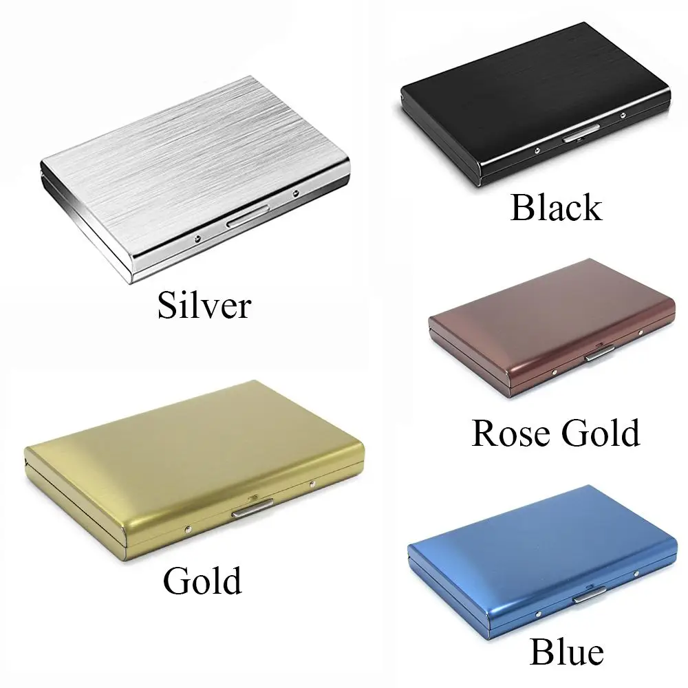 Fashion Durable 6 Card Slots Card Holder Stainless Steel Case Anti-demagnetization Box Portable Organizer Protector