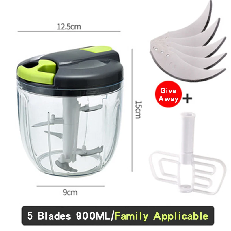 Manual Meat Grinder Hand-pulled Vegetable Cutter 500ml/900ml Kitchen Tools Hand Mixer Chop Meat Fruit Vegetable Wist Shredder meat grinder