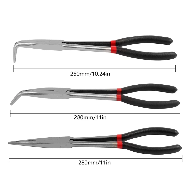 11 280mm Long Reach Nose Duckbill Pliers 90 45 25 Degree Straight Needle  O-type Multitool Hand Tool Antirust Hardware - AliExpress