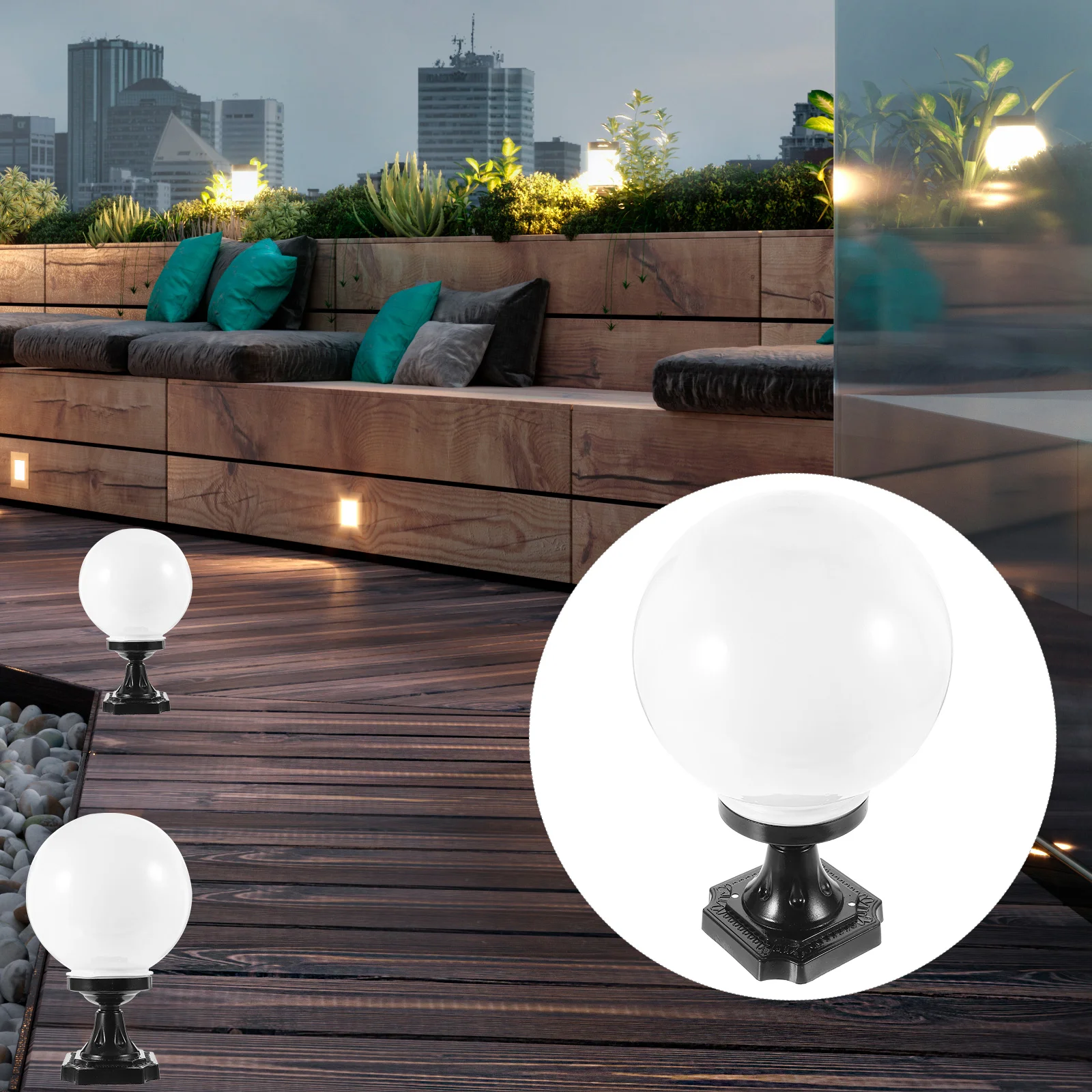 

Globe Lampshade Street Lamp Cover Post Lamp Cover Replacement for Yard Garden