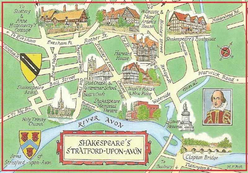 Magneti Turistici 78*54Mm Vintage Cartolina Di Shakespeare Stratford Su Avon Rigido Magnete Frigo 20034 Memorabilia Regalo