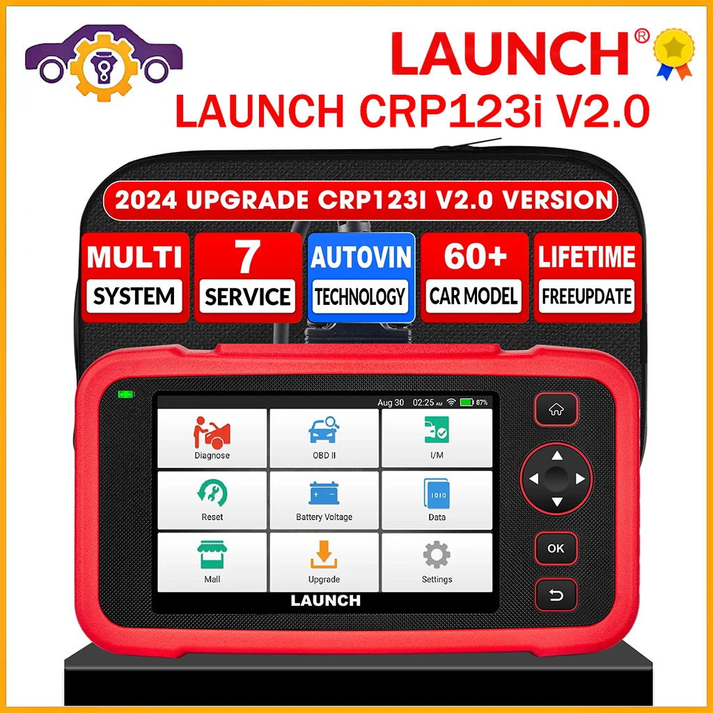 2024 Launch X431 CRP123i V2.0 Автомобильные диагностические инструменты ABS SRS двигатель AT 4 система с 7 сроками службы, бесплатное обновление, сканер OBD2