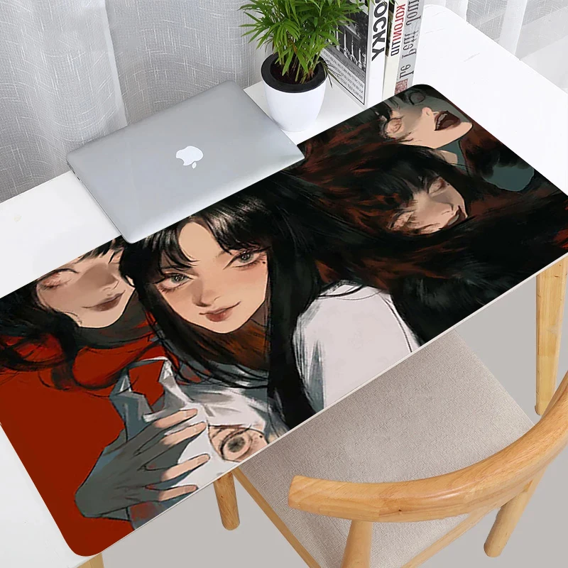 

Kawakami Tomie Horror Anime Girl Junji Ito Mouse Pad Pc Gaming Accessories Desk Mat Mousepad Laptop Gamer Keyboard Mat Carpet