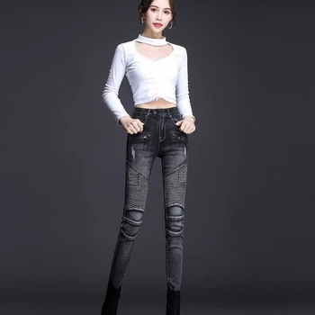 주머니가 있는 여성용 블랙 바지, 슬림핏 스키니 청바지, 하이 웨이스트 샷 Xxl 베이직 스판스 그런지 Y2k 용수철 Z A