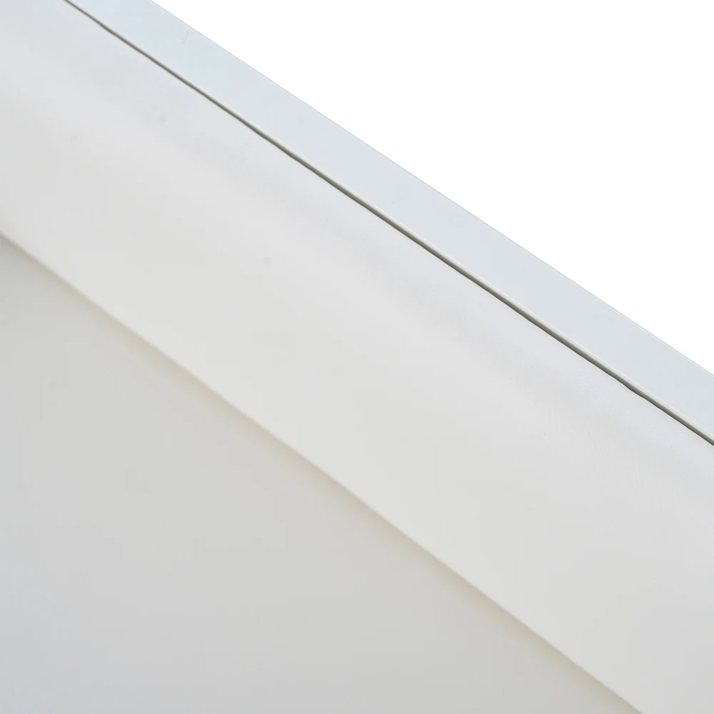 Moderne Schuhstütze in Weiß mit Stauraum, gepolstertem Sitz und Schuhregal mit Rückenlehne und Metallgriffen. Abmessungen: 100 x 40 x 58 cm – Detail 23