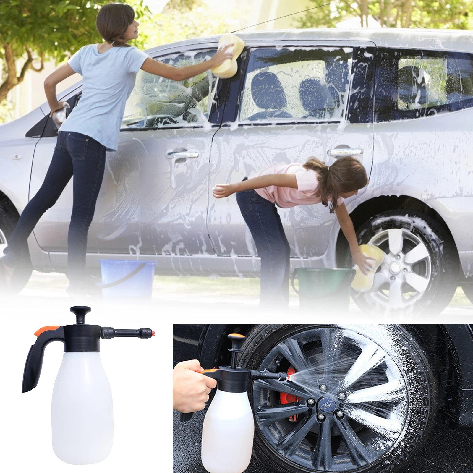 

1.5L/2L Car Wash Watering Can High Pressure Cleaner Car Cleaning Sprayer Manual Snow Foam Spray Can Cleaning Foam Nozzle Spray