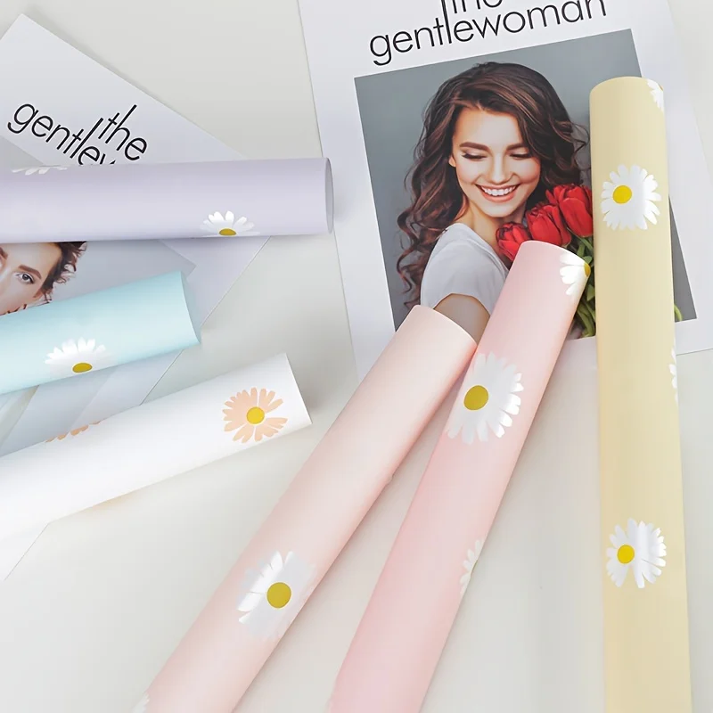 Floral Packaging: Fresh and Delicate Daisy-Inspired Waterproof Wrapping Paper