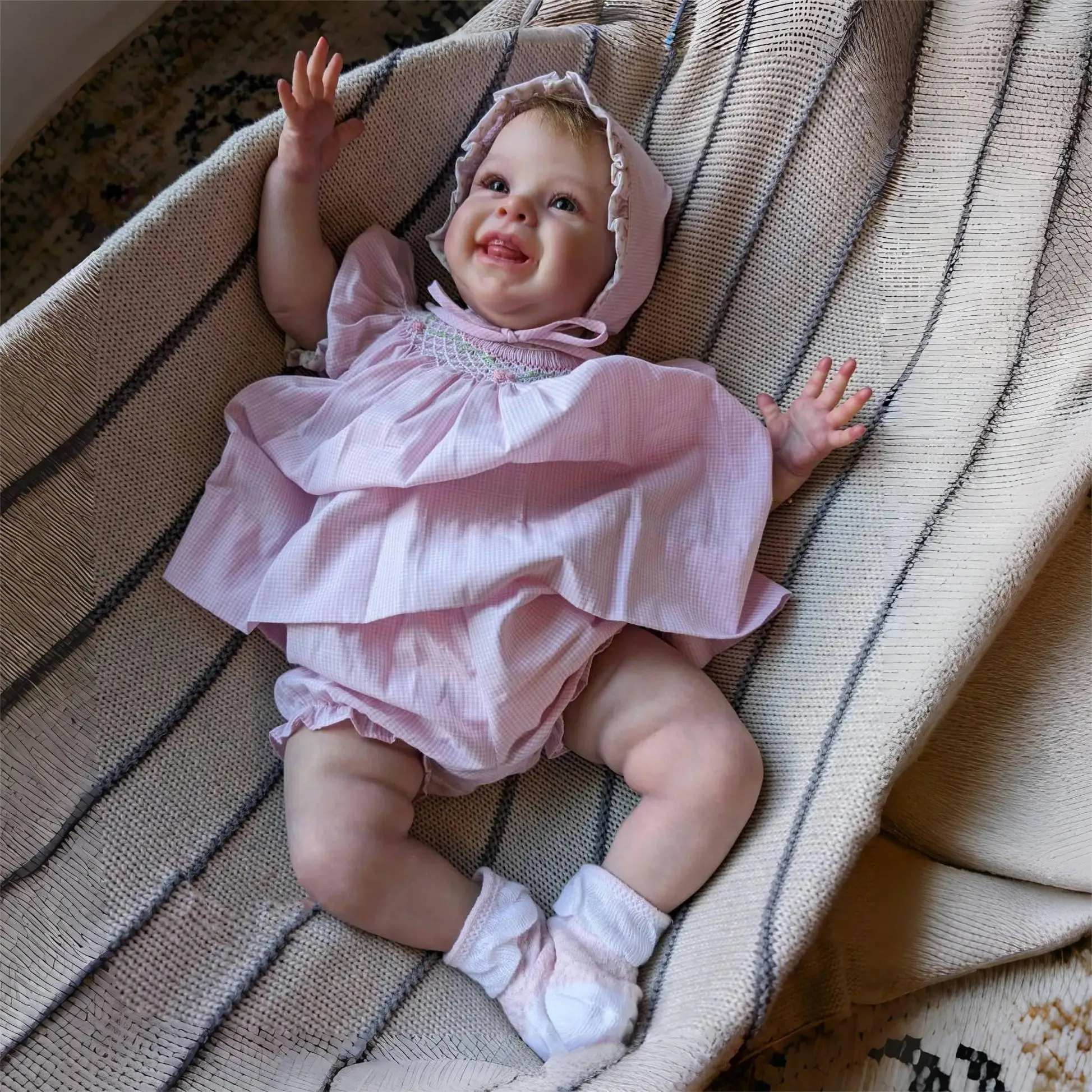 Poupée Bébé Reborn Fille – Nouveau-né Réaliste 50cm Yeux Bleus Blonds