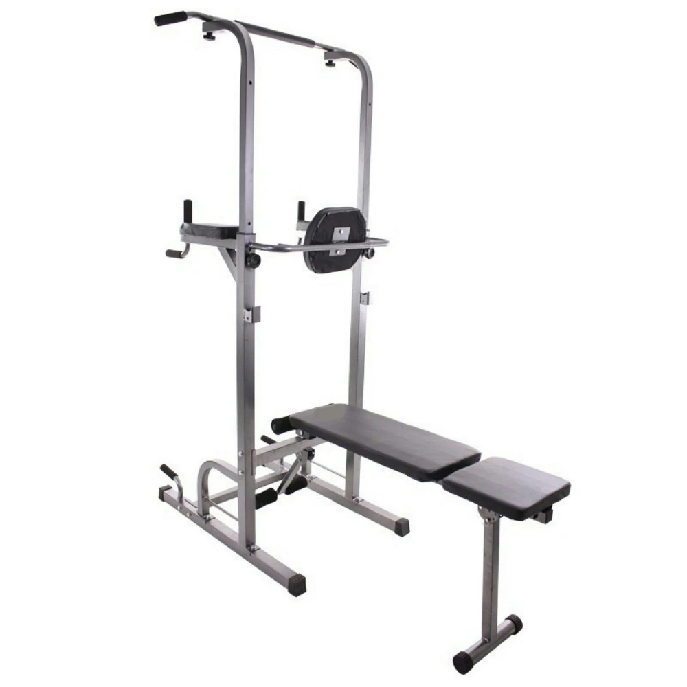 Estação Multifuncional Steel Gym, Torre de Tração, Banco Dobrável e