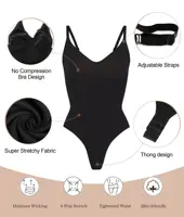 V Neck Spaghetti Strap Bodysuits Compression Body Suits Open Crotch Shapewear Slimming Body Shaper Smooth Out Bodysuit Shaper 3