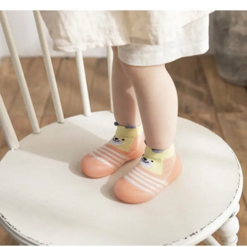 Soft Baby Walking Shoes Baby First Walkers Floor Socks Shoes Cartoon Children's Socks Shoes Anti Slip Rubber Sole