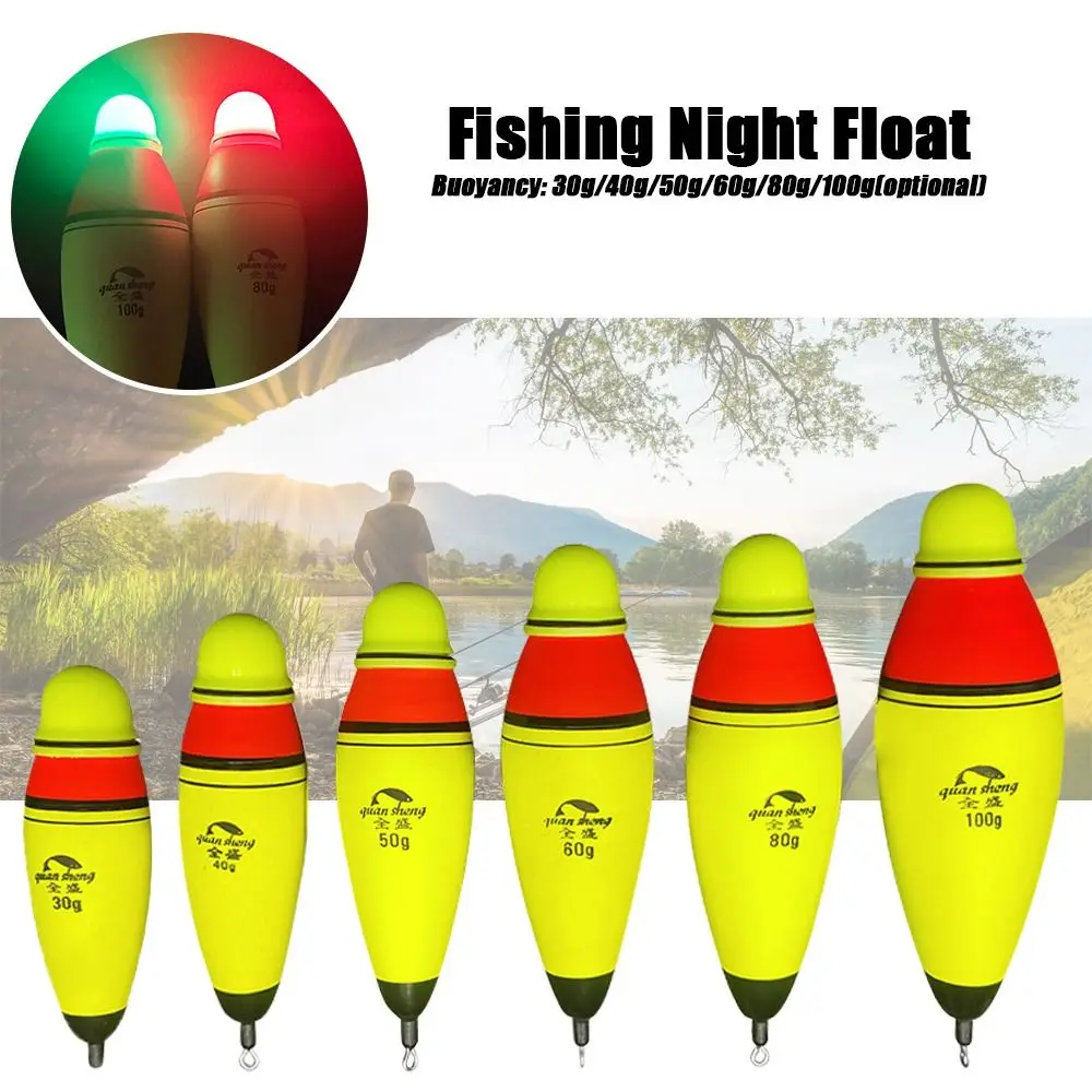 

30g/40g/50g/60g/80g/100g Fishing Float EVA Electronic Night Float Light Fishing Float with 2 Button Cells Fishing Tackle Tools