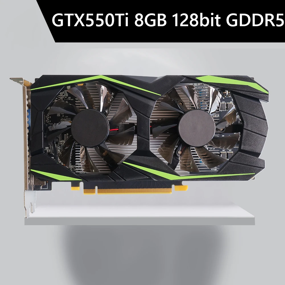 latest gpu for pc GTX550Ti 8GB Graphics Card GDDR5 128bit 8GB Gaming Video Card NVIDIA Chip Desktop Video Card with Dual Cooling Fan graphics cards computer