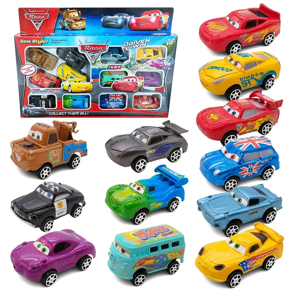 New Disney Pixar Cars 3 Rebound Cars 12 Piece Series Lightning McQueen Jackson Storm Plastic Car Model Toy Boutique Gift Box ﻿@