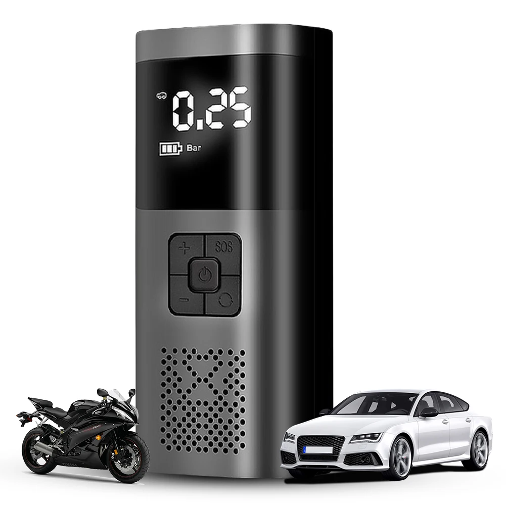 충전식 전기 공기 펌프, 2000mAh * 3 무선 타이어 팽창기, LED 디스플레이, 자동차 모토 바이크용 무선 공기 압축기