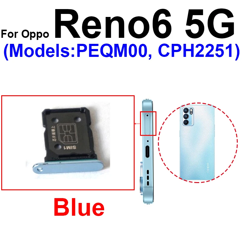 SIM Card Tray For OPPO Reno 6 6 Pro 6 Pro Plus 5G SIM Card Socket