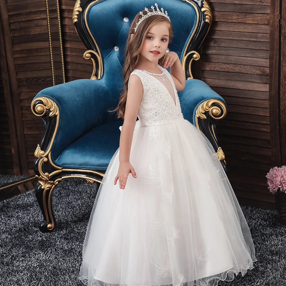 Girls Princess Skirt Children′s Puffy Dress Children′s Western Skirt Pink Wedding  Dress Flower Girl Costume Dress - China Cute and Sweet and Embroidered Mesh  price