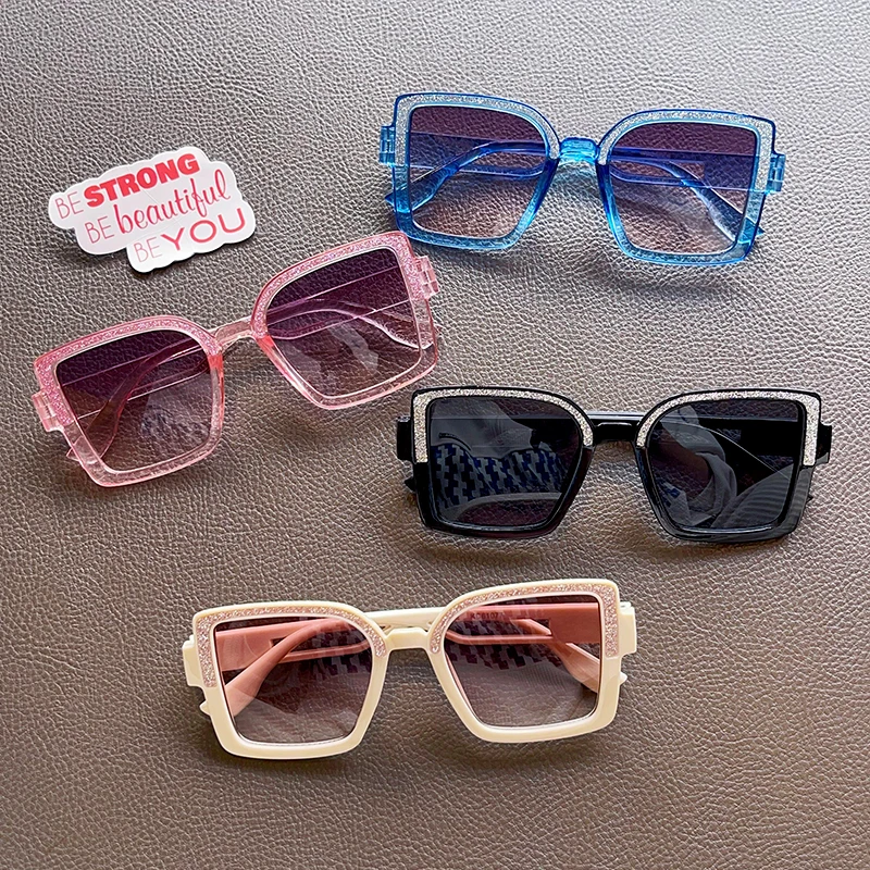 Children Girl Boy Fashion Square-frame Glasses Sunglasses UV400 Outdoor Girls Boys Solid Protection Sunglasses Kids Sun Glasses