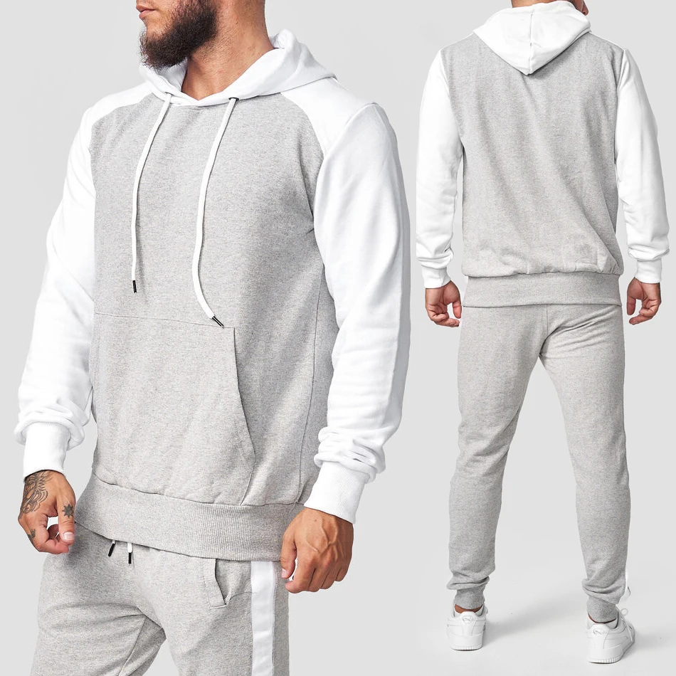 

Tracksuit Men Hoodie Sweatpants Set Hooded Sweatshirt+Pants Pullover Hoodie Sportwear Suit Casual Men Clothes 2 Pieces Sets