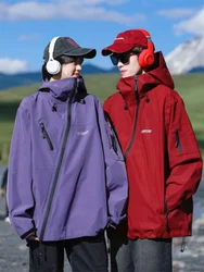 Spring Autumn Men Jacket Outdoor Sweatshirt Hooded Hiking Zipper Windbreaker Lightweight Overcoat Streetwear Couple's Clothing