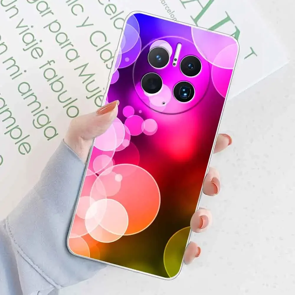 Elegant Marble Design Transparent Silicone Case for Huawei Mate 50 Series - Soft and Durable Protective Shell