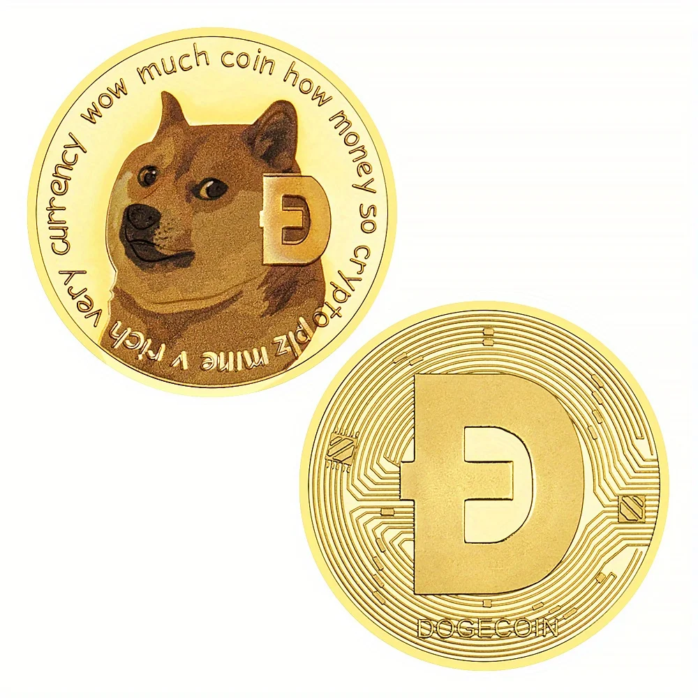 Dogecoin Collectible Gold-Plated Souvenir Coin - Commemorative Cryptocurrency Keepsake