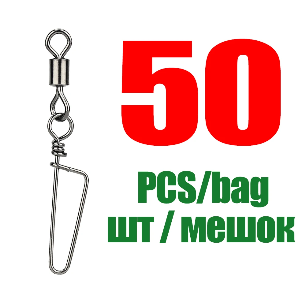 thumbnail image 1 of DNDYUJU-rodamiento giratorio de pesca, 50 Uds., anillo sólido giratorio, broche de enclavamiento para señuelo para anzuelo, conector de pesca, accesorios para aparejos, 1 of 5