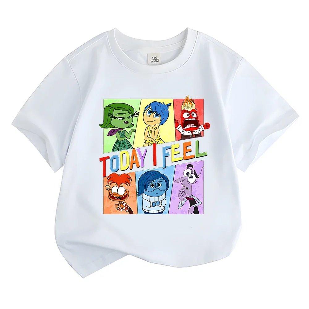 Kids T-shirts Summer Girls/Boys Cotton Short Sleeve Funny Inside Out 2 Print Tshirt Streetwear T Shirts Tops Cartoon Camisetas 3