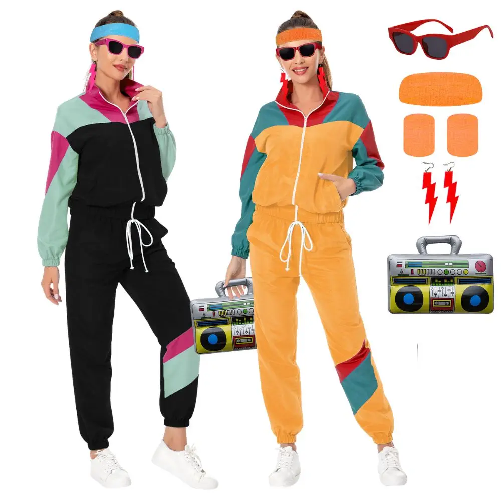 

Hippie Fantasia 80s 90s Costume Women Disco Party Cosplay Disguise Adult Women Halloween Carnival Vintage Rock Clothes Hip-Hop