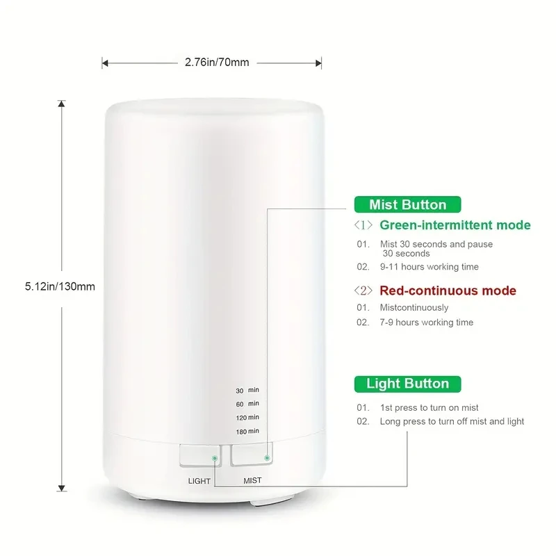 Description Picture 3 of itemUSB Air Humidifier, 70ML Essential Oil Diffuser, Quiet Humidifier, Natural Home Fragrance Aroma Diffuser with Night Lights