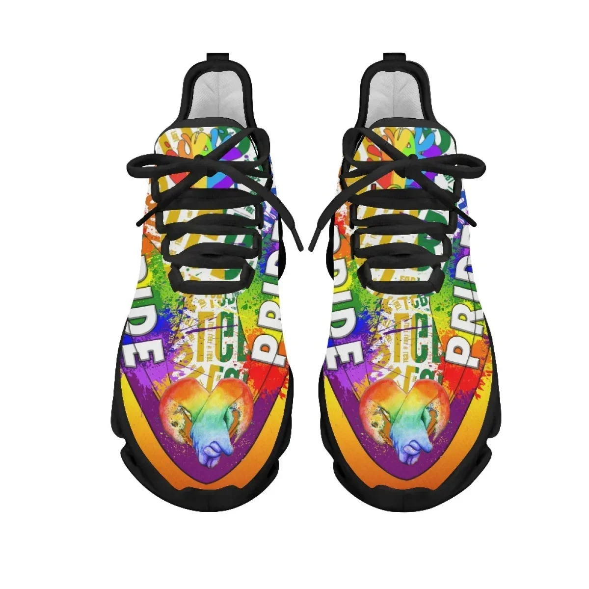 Colorful Pride LGBT Print Platform Shoes For Women Light Mesh Sneakers Female Rainbow Lips Pattern Running Shoes