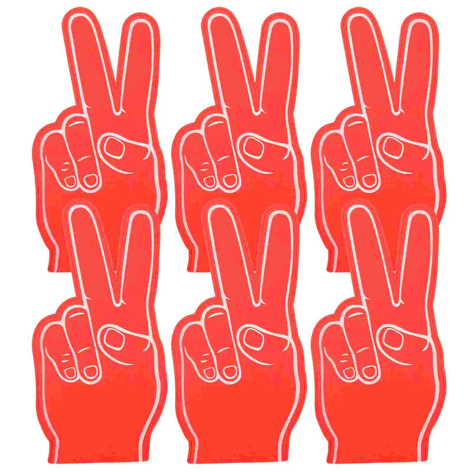 

6 Pcs Foam Fingers Hands Cheerleading Gift for Girls Cheerleader Prop Toys Red Funny Stuff Child