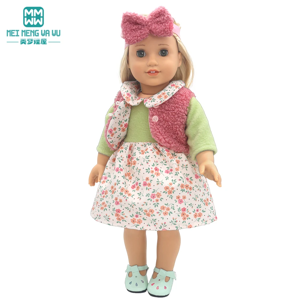 Clothes for doll fit 45 cm American doll accessories Fashion Denim shorts woolen coat jacket dress gift doll clothes barbie doll clothes