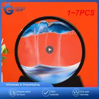 1~7PCS Moving Sand Art Nordic Creative Oranment Liquid Hourglass Flowing Sand Sandscape Round Quicksand Painting Home Decor