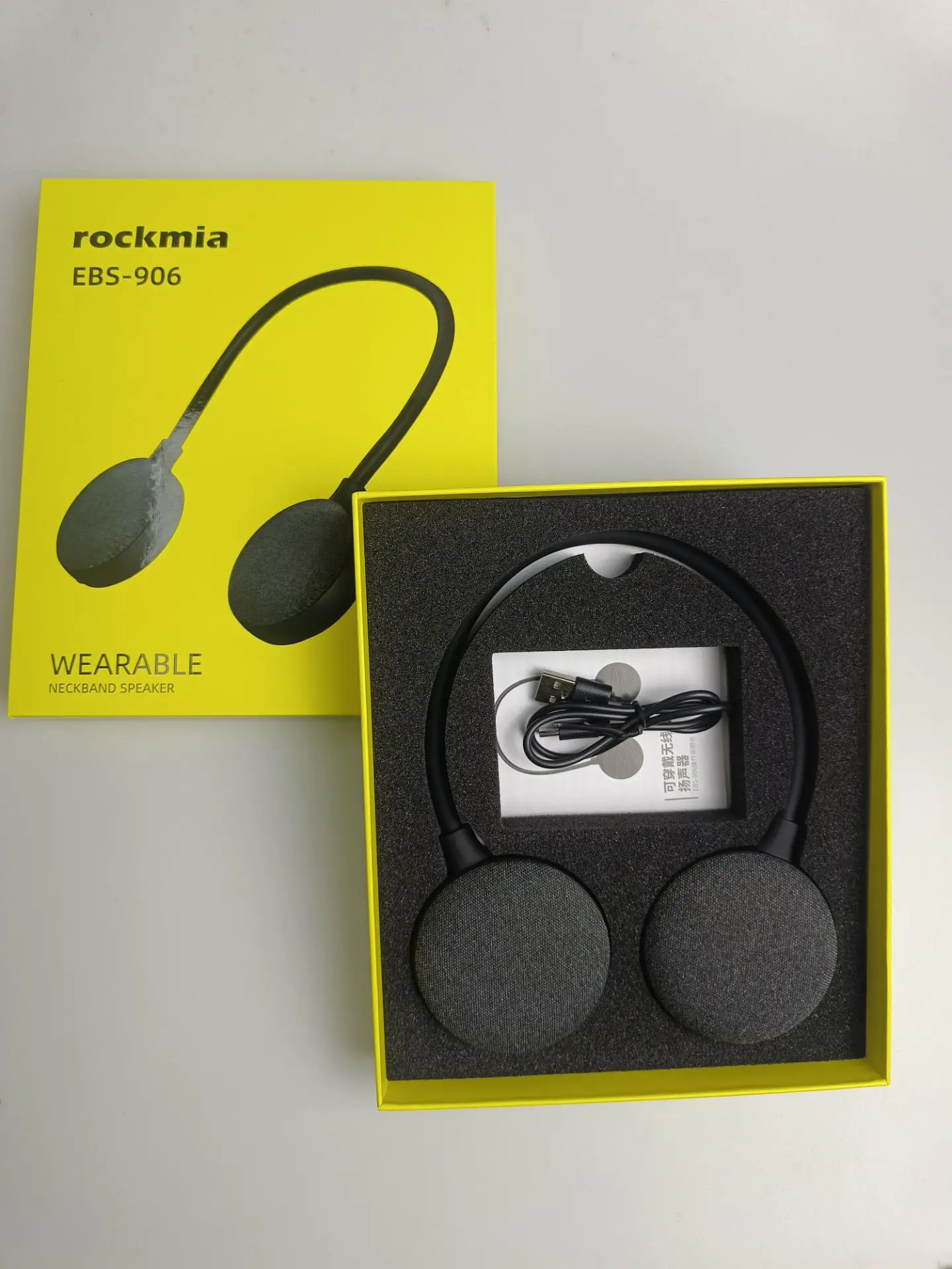 Rockmia Brand EBS-906 Wearable Neckand Speaker Portable TF Card Player Wireless Stereo Music System Waterproof