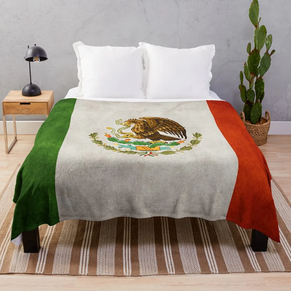 

Mexico Mexican Flag National Flag of Mexico Throw Blanket Tourist Plaid on the sofa Weighted Multi-Purpose Blankets