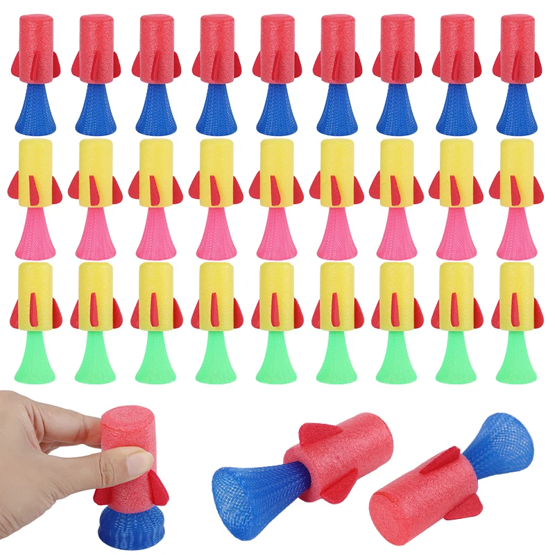 50-20Pcs Soft Catapult Rocket Toy for Kids Birthday Party Favors Goodie Pinata Fillers Classroom Prizes Compress Launcher Rocket