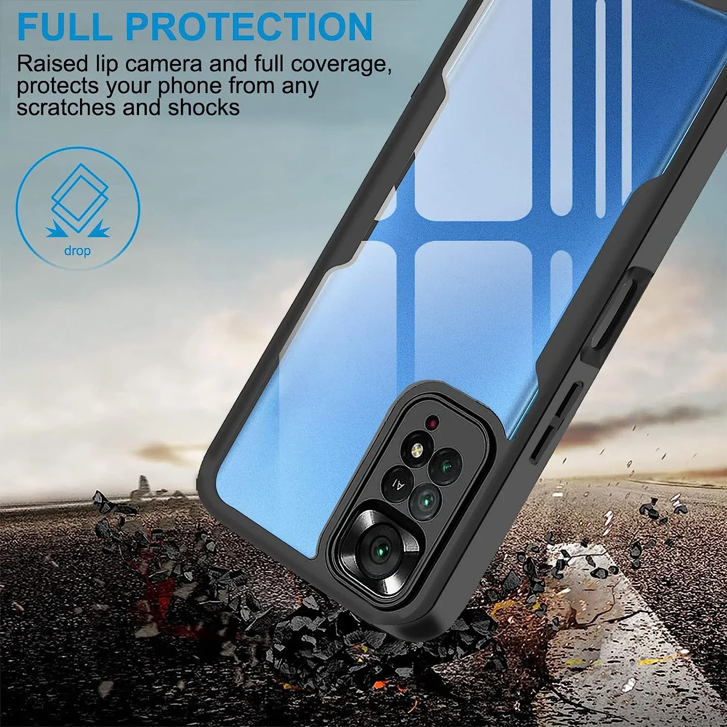 360° Full Body Transparent Shockproof Screen Protector Case