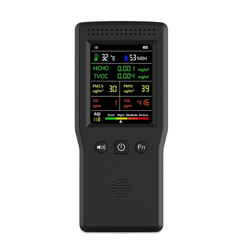 9 in 1 luchtkwaliteitsdetector LCD-scherm PM2.5 PM10 HCHO