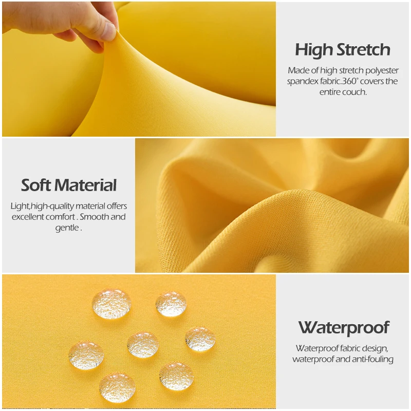 Water Repellent Sofa Cover Stretch Couch Cover Sofa Slipcover with Anti-Slip Foams Washable Furniture Protector for Kids, Pets 5