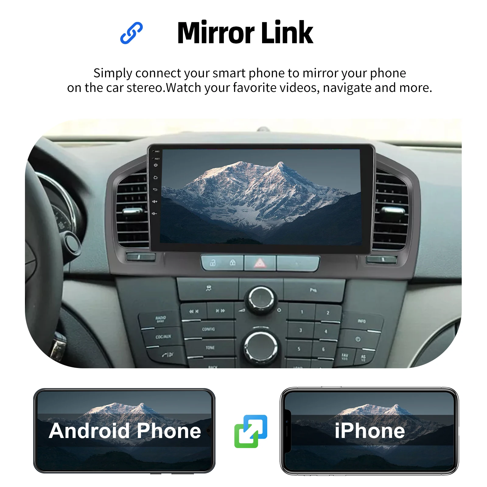 ESSGOO Android 14 2 DIN Autoradio 9 Zoll IPS Touchscreen Multimedia Player Für Opel Insignia 2008-2013 Wireless Carplay Android Auto GPS Navigation WIFI Bluetooth Mirror Link FM SWC RDS ASP Sound – Detail 11